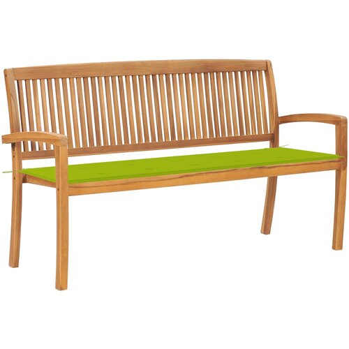  Složiva vrtna klupa s jastukom 159 cm od masovne tikovine Slike