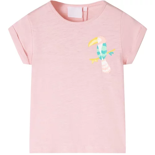vidaXL Otroška majica s kratkimi rokavi svetlo roza 128
