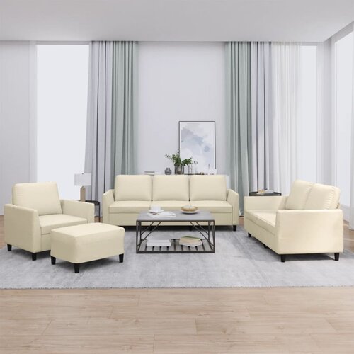 vidaXL 4-dijelni set sofa s jastucima krem od umjetne kože Cene