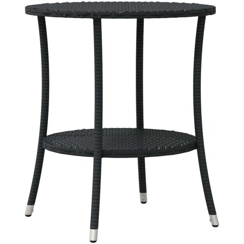 VidaXL 3-dijelni bistro set s jastucima crni od poliratana Slike