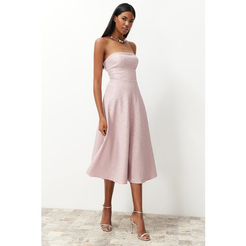 Trendyol Powder A-Cut Woven Elegant Evening Dress Slike