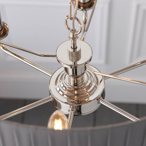  Endon 94397 - Luster na lancu HIGHCLERE 6xE14/40W/230V sivi/sjajni hrom Slike