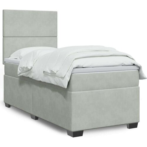 VidaXL box spring krevet s madracem svjetlosivi 90x190 cm bar&amp;scaron;unasti Slike