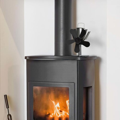 vidaXL Ventilator za kamin na toploto s 5 krili črn, (21222559) Cene