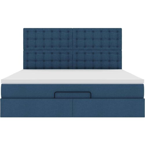VidaXL Otomanski krevet s madracem plavi 160x200cm od tkanine Slike