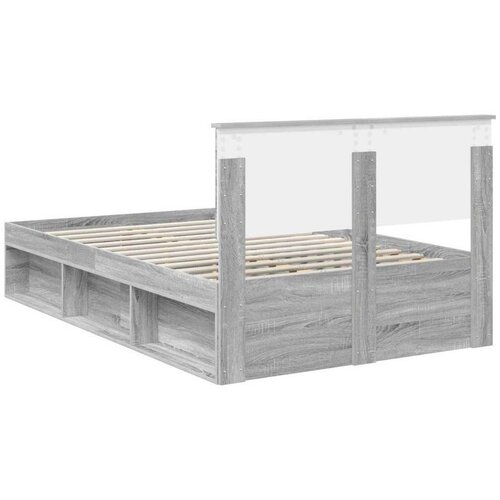  Okvir za krevet s uzglavljem Siva Sonoma 135 x 190 cm Slike