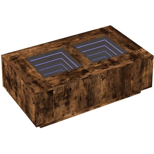 Stolić s beskonačnim LED svjetlima boja hrasta 116x69x40 cm Slike