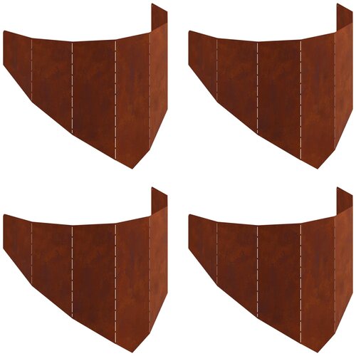  Ograda oko Travnjaka 4 pcs 100 x 45 cm Čelik Rđa Slike