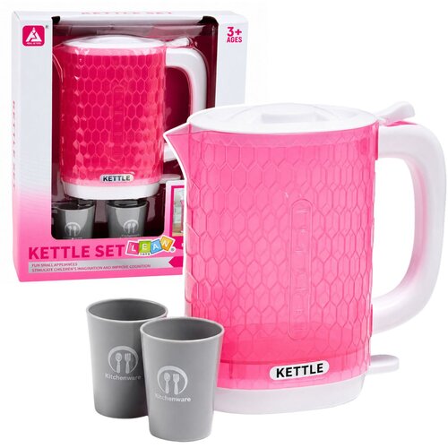 Children's Kettle with Cups Set Cooking Sounds Lights Pink Cene