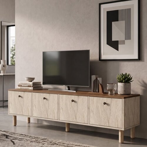 Hanah home TV komoda Pura, 180 cm, travertin / orah Venezia Slike
