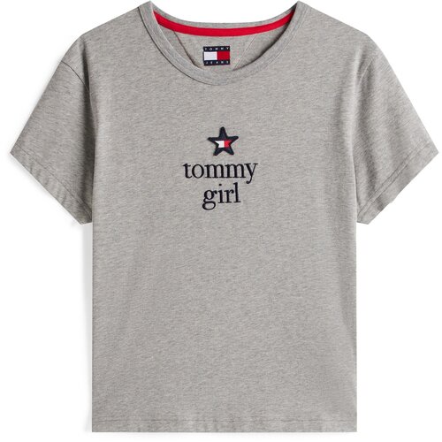Tommy Jeans Majica pegasto siva / črna Slike