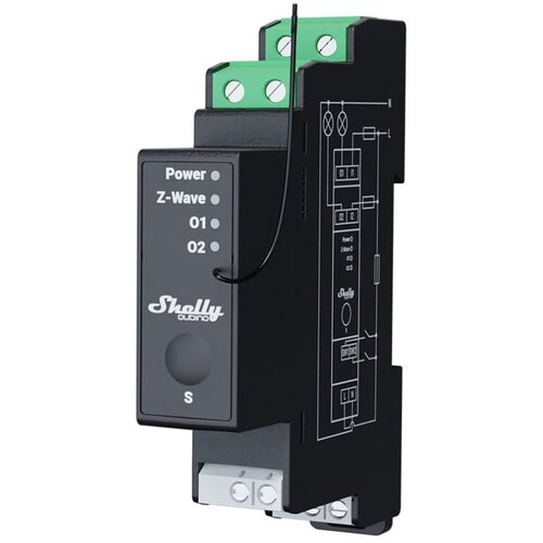 Shelly Qubino Wave Pro 2PM​ electrical relay Black Slike