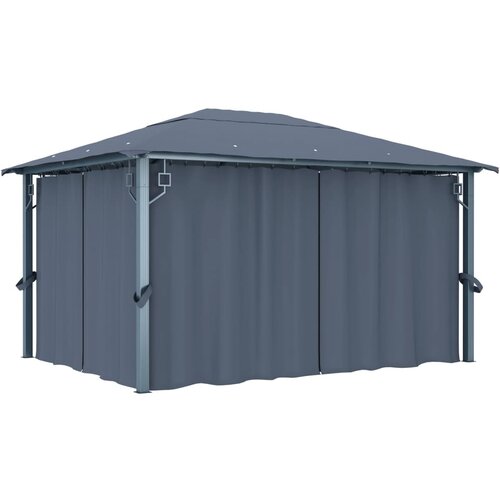 Paviljon Sjenica sa zastorom 400 x 300 cm antracit aluminijum Cijene