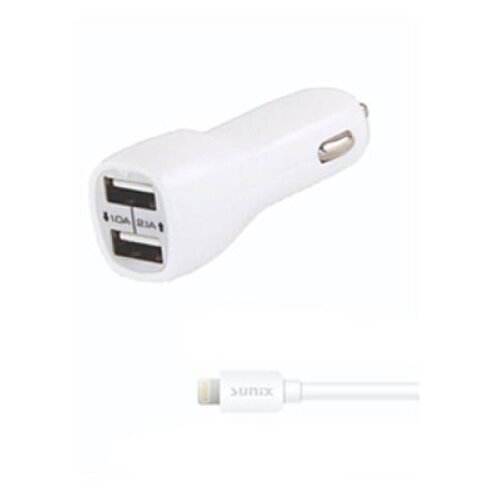  auto punjač sunix 2xUSB (S-307) 2.4A lightning beli Slike