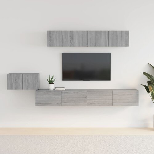 The Living Store Komplet TV omaric 5-delni siv sonoma inženirski les - Komplet TV Omaric, (21373887) Cene