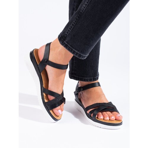 SHELOVET platform sandals black Slike