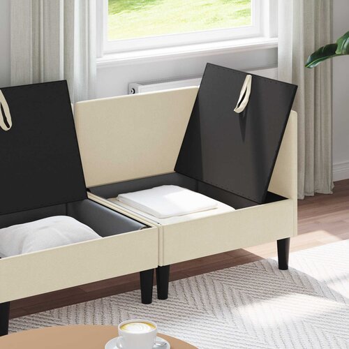  Set namje&amp;scaron;taja za dnevni boravak 4 pcs Krem Tkanina Slike