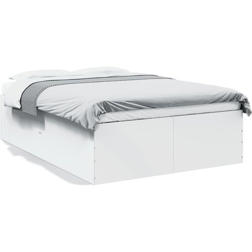vidaXL Posteljni okvir bel 120x190 cm inženirski les Cene