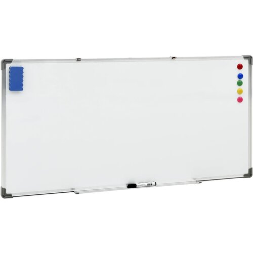 VidaXL Magnetna pi&amp;scaron;i-bri&amp;scaron;i tabla bela 110x60 cm jeklo Slike