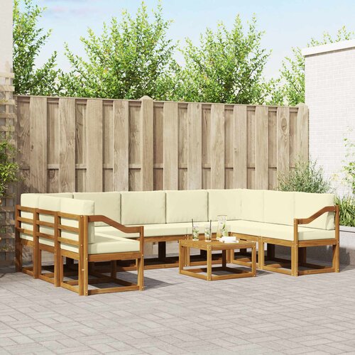  Set vanjskih sofa 10 kom. Prirodna i krem Cene