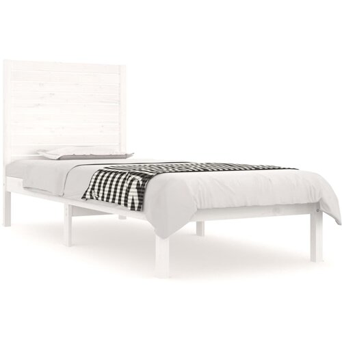 Maison Chic Posteljni okvir - Enojna postelja - Postelja za odrasle bel iz trdnega lesa 75x190 cm-J10200, (21769087) Cene
