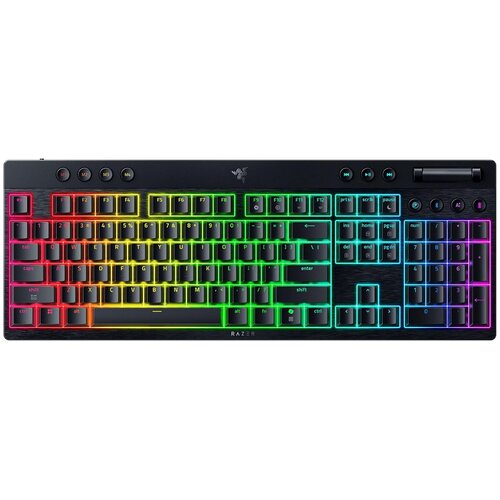 Razer BlackWidow V4 Low-profile HyperSpeed brezžična US-SLO tipkovnica z rumenimi stikali Cene