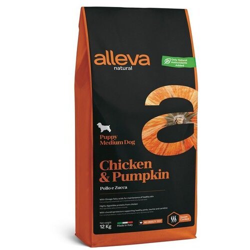Alleva natural puppy chicken and pumpkin medium 12 kg Cene