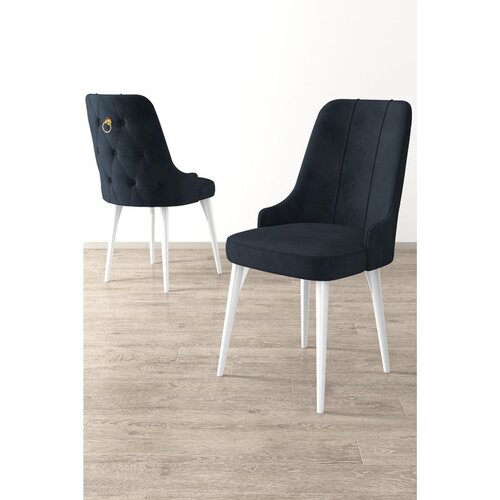 Hanah home set trpezarijskih stolica Enoa 6 kom, antracit tkanina Babyface, bele drvene noge Cene