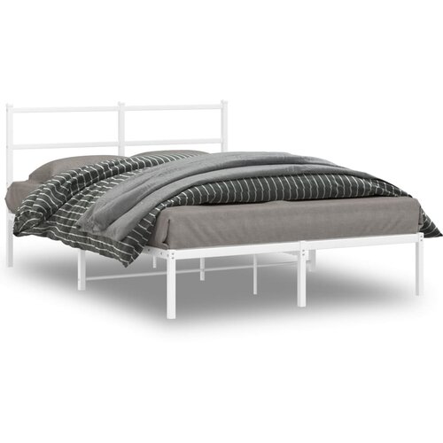  Metalni okvir za krevet s uzglavljem bijeli 135x190 cm Cijene