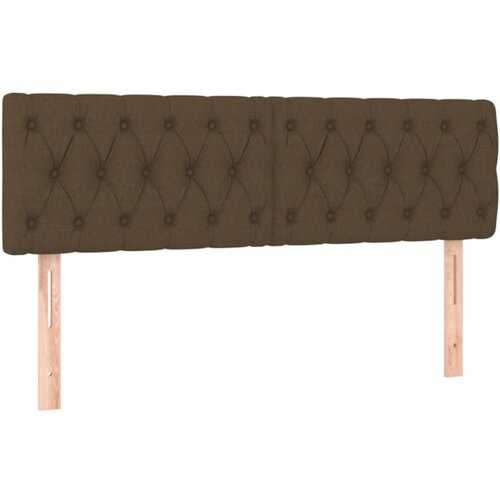 Maison Chic Posteljno vzglavje - Vzglavna omarica 2 kosa temno rjavo 72x7x78/88 cm blago, (22077613) Slike