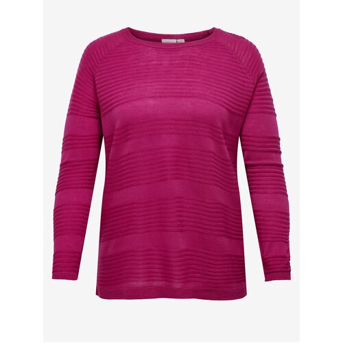 Only Dark pink women's ribbed sweater CARMAKOMA Airplain - Ladies Cijene