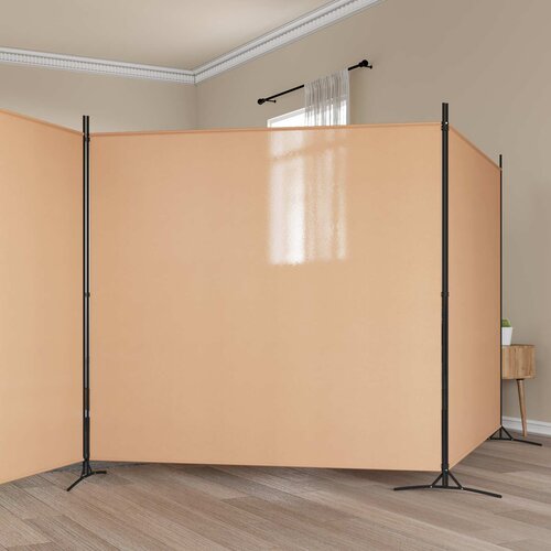  4-panelni pregradni zid Bež 525 x 180 cm Tkanina Slike