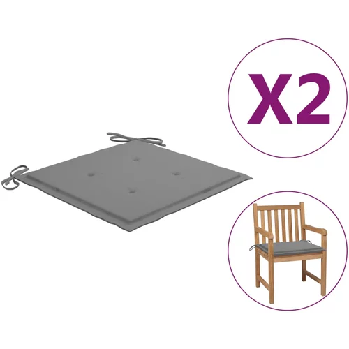 vidaXL jastuci za vrtne stolice 2 kom sivi 50 x 50 x 3 cm