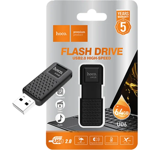 hoco. USB Flash Drive 64GB, USB 2.0, crni – UD6 Intelligent/64GB