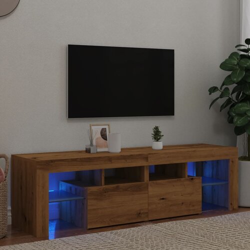 Furnova TV omarica z LED artisan hrast 140x36,5x40 cm inženirski les, (21924105) Cene