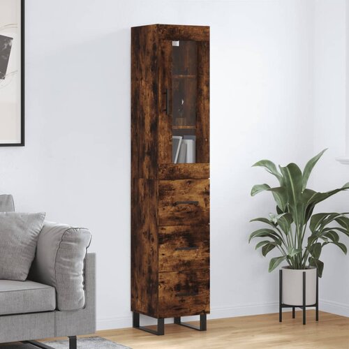 vidaXL Visoka komoda dimljeni hrast 34 5x34x180cm konstruiranog drva Cene