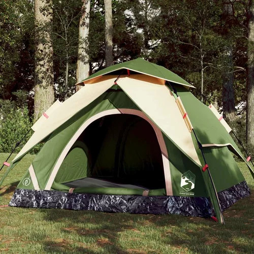  Kupolasti šator za kampiranje za 3 osoba zeleni brzo otpuštanje