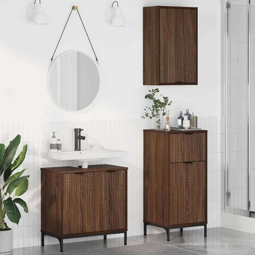 vidaXL Set namještaja za kupaonicu 3 pcs Smeđi hrast 39.5 x 36 x 88 cm Cijene