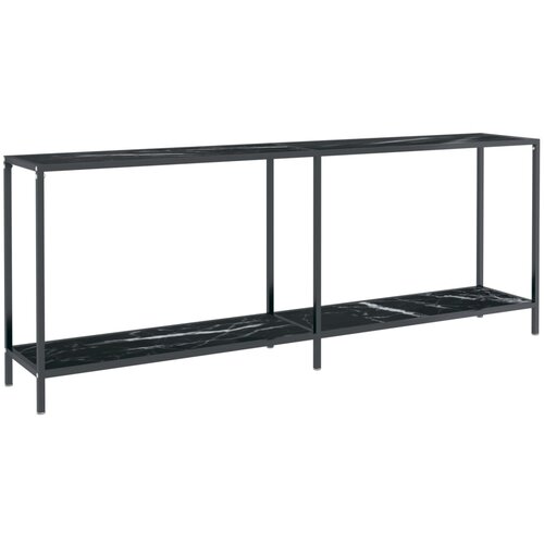 Maison Chic konzolna miza - miza ob steni črna 200x35x75,5 cm kaljeno steklo, (21785747) Slike