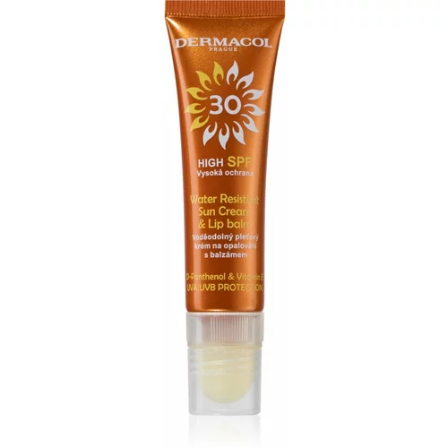 Dermacol Sun Water Resistant vodootporna krema za lice za sunčanje s balzamom za usne SPF 30 30 ml