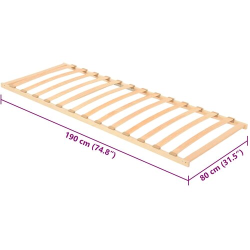 LEŽAJ s letvicama Smeđa 80 x 190 cm Čvrsto drvo bukve Slike