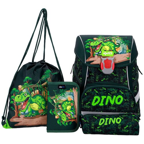 ABC123 Prvošolski set Zeleni Dino (4-delni) z LED zaponko Cene