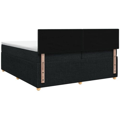  Boxspring krevet s madracem Crna 200 x 200 cm Tkanina - Crna 200 x 200 cm Dizajn s rombovima Cene
