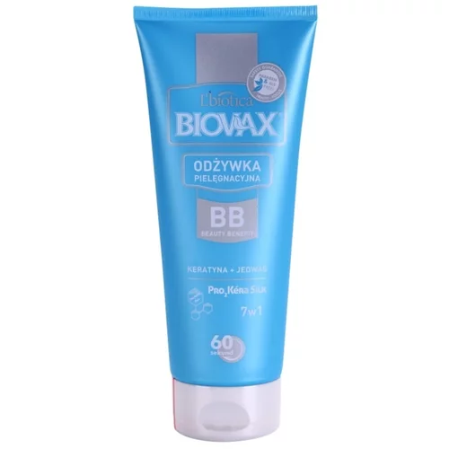L´Biotica Biovax Keratin & Silk balzam s keratinom za lažje česanje las 200 ml