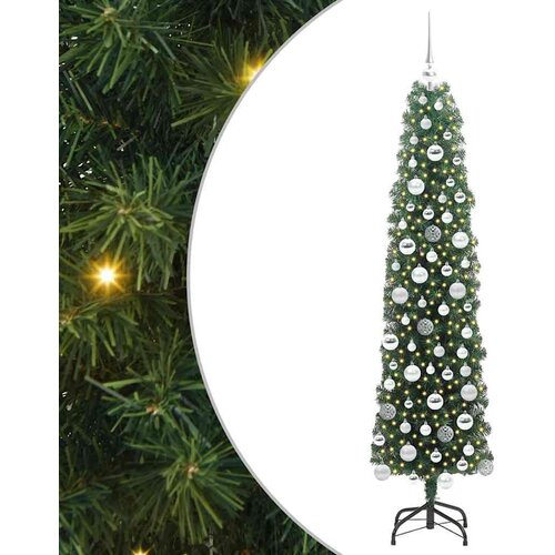 VidaXL Umjetno božićno drvce Zelena 180 cm PVC i čelik i plastika Slike