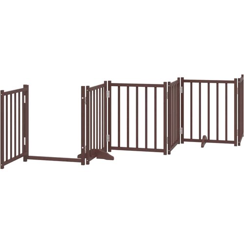  Vrata za pse s vrata&amp;scaron;cima 12 panela sklopiva 600 cm drvo topole Smeđa 50 x 60 x 2 cm Slike