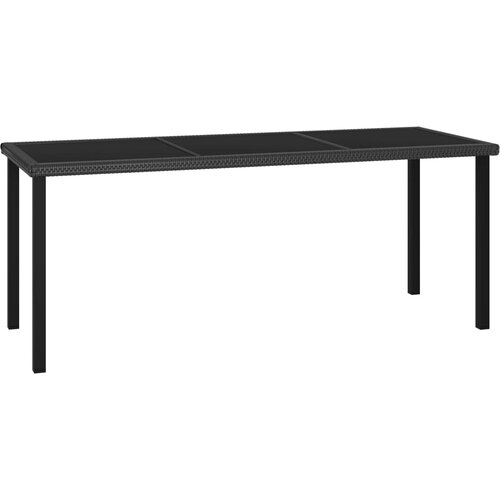 VidaXL vrtna jedilna miza črna 180x70x73 cm poli ratan Slike