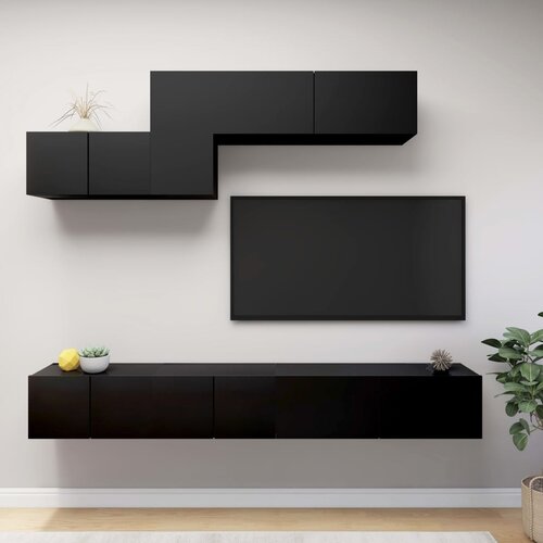  6-dijelni set TV ormarića crni od iverice Slike