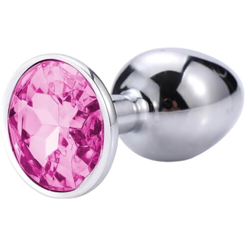 Sunfo - metalni analni dildo s kamenom (srebrno-ružičasti) Cijene