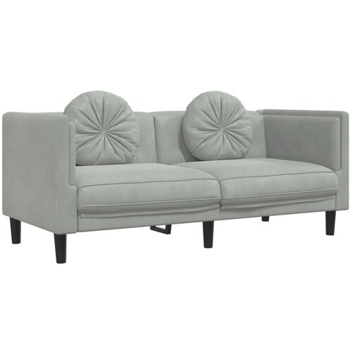 Maison Chic kavč - Sofa - Kanape dvosed z blazinami svetlo siv žamet, (21727227) Cene